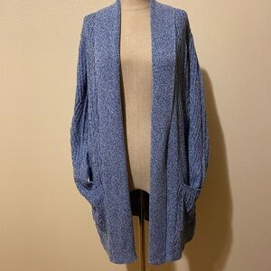 St. John's Bay Women's Heather Blue Cardigan 100% Cotton & Comfort.